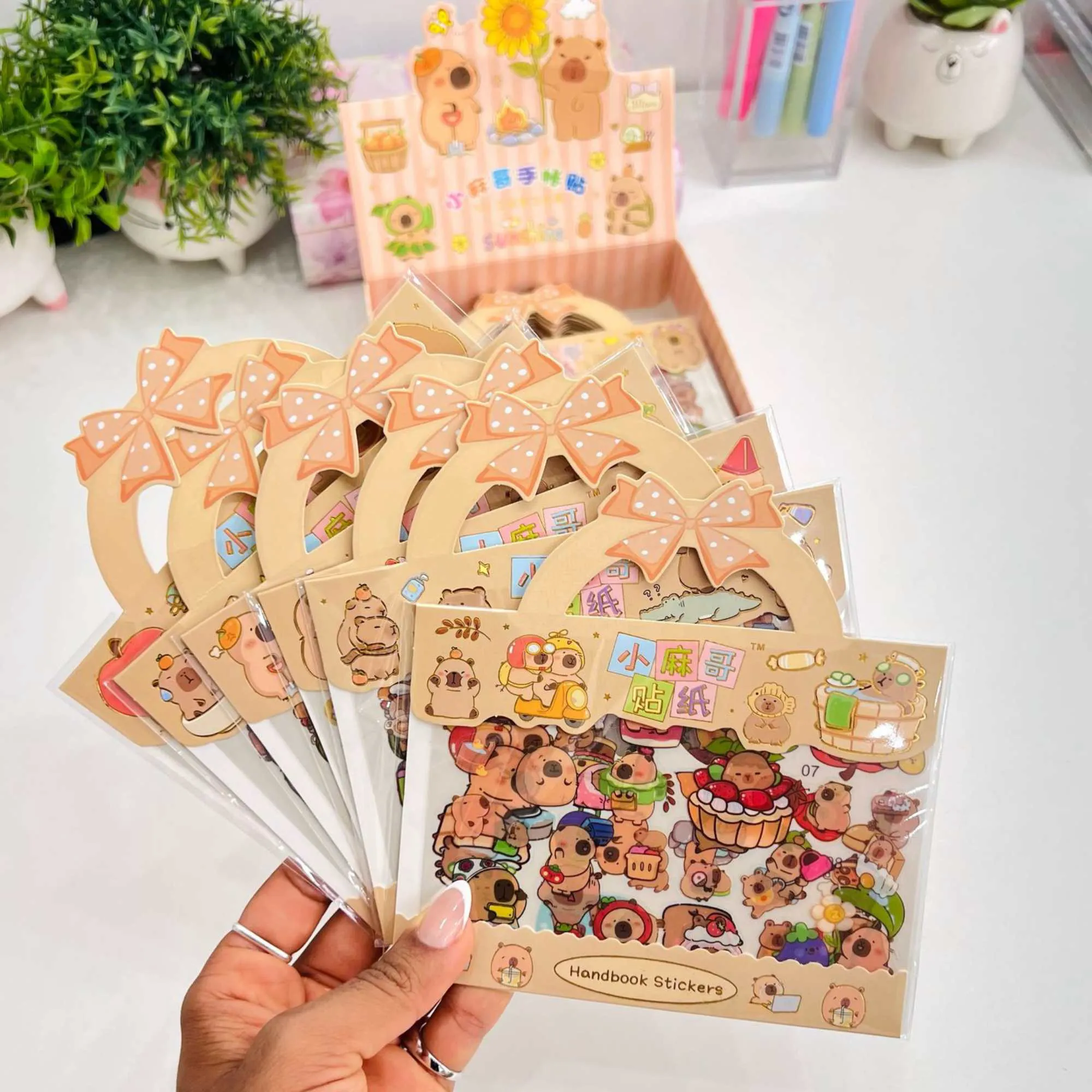 3 Cartelas de Adesivos Capivara Handbook Stickers Sortidos | Importado