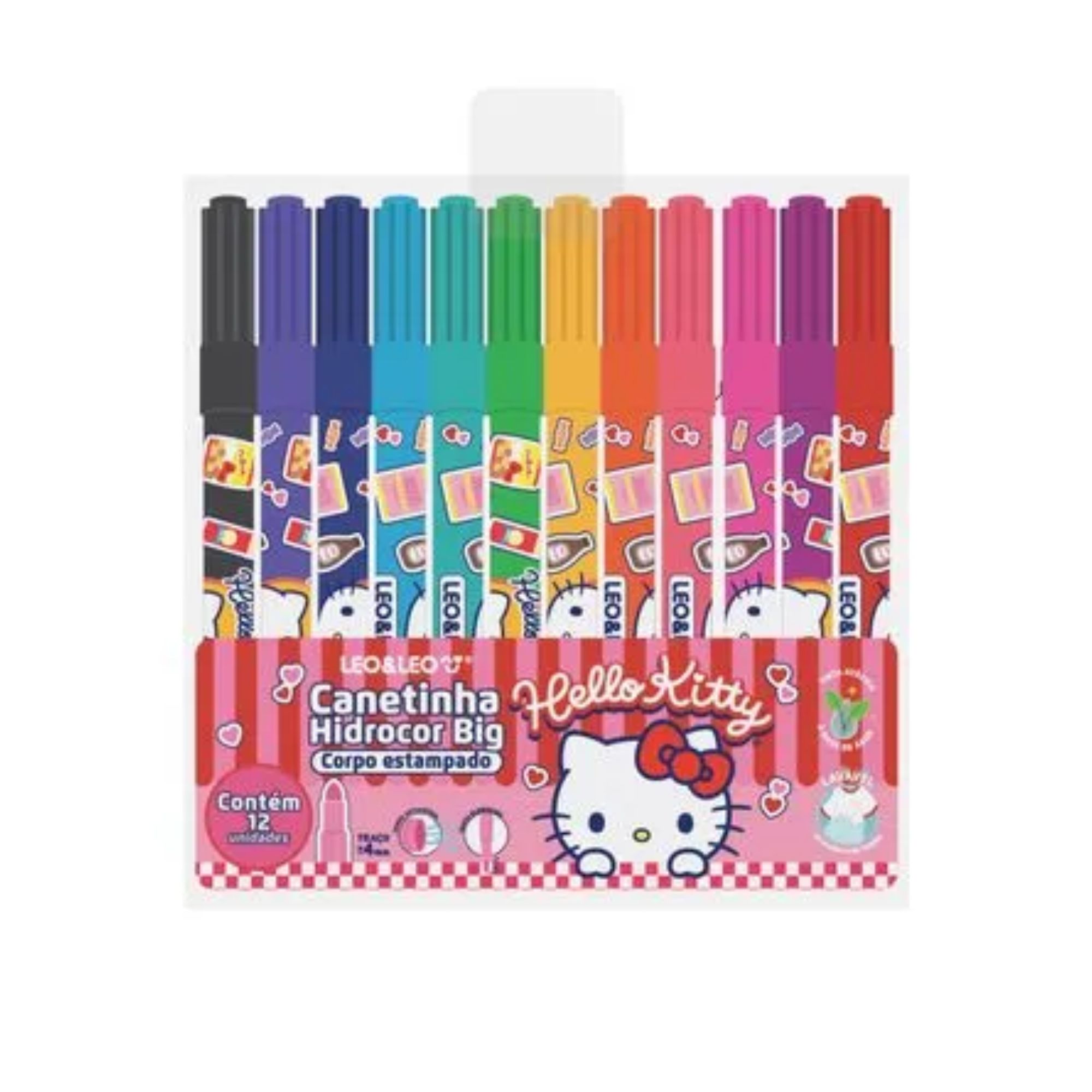 Canetinha Hidrocor Big Hello Kitty 12 Cores | Leo e Leo