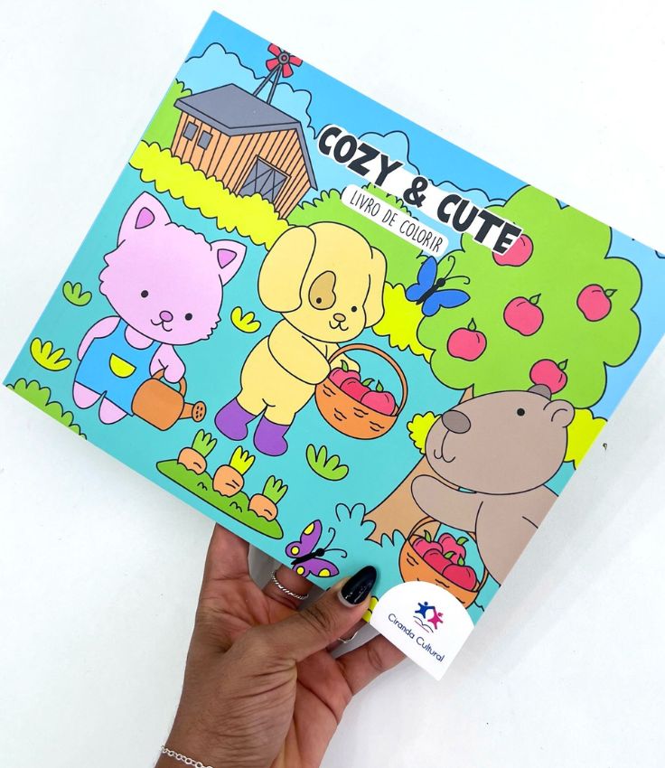 Livro de Colorir Cozy e Cute - Cachorrinho e Gatinho FEBRE DO MOMENTO | Ciranda Cultural