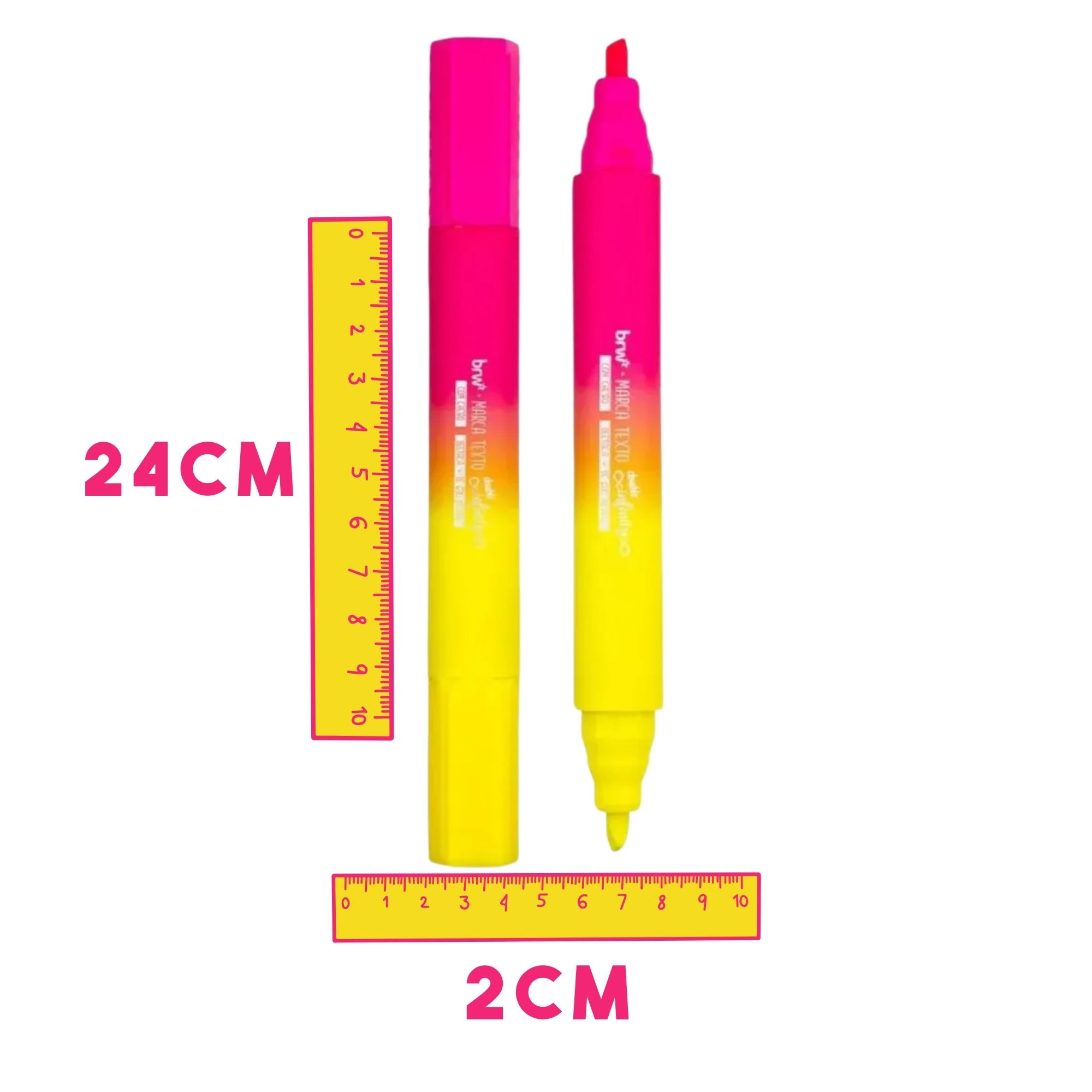 Marca Texto Infinito Neon GIGANTE 2 Cores em 1 Com Cheiro - Destaca + de 600 Metros | BRW